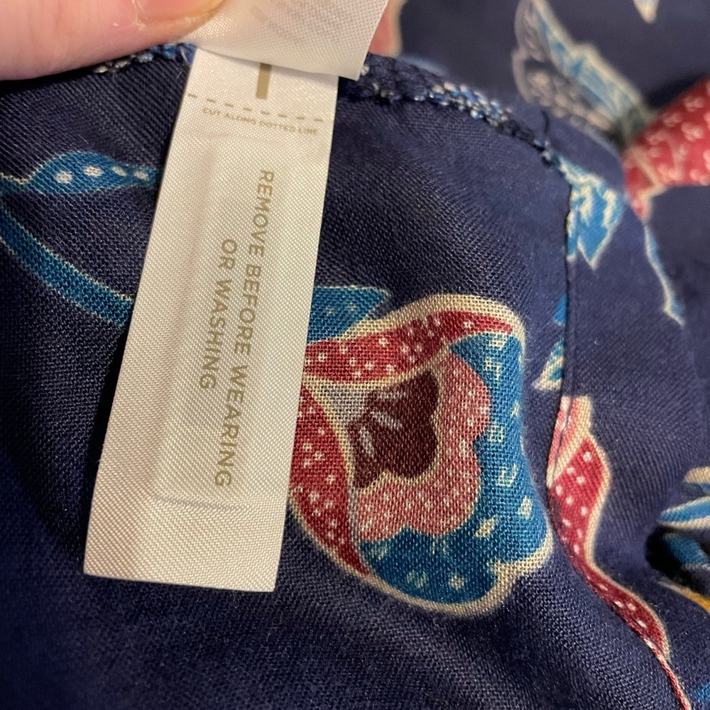 NWOT LOFT blue floral boho open cardigan wrap sz XS/S - Picture 5 of 9